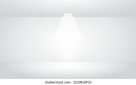 Interior Blanqueado Blanco En Blanco Con Luz De Las Lámparas En El Fondo Del Vector Medio Ilustración