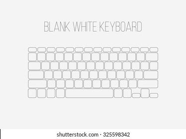 Blank White Keyboard - Isolated Keyboard