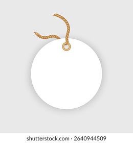 Blank White Label with Rope for Price Tag, Gift, or Branding