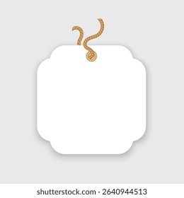 Blank White Label with Rope for Price Tag, Gift, or Branding