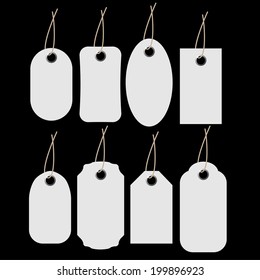 Blank White labels set. 