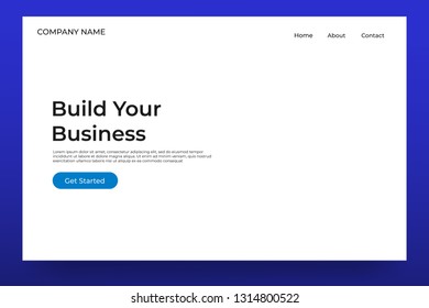 blank white landing page vector. web header design concept. modern flat web page templates
