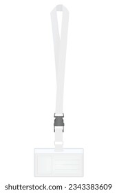 Blank white lanyard. vector illustration