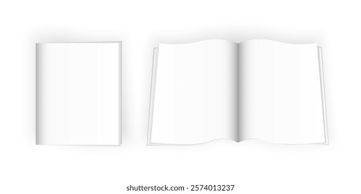 Blank white layout newspaper template  notebook with shadow