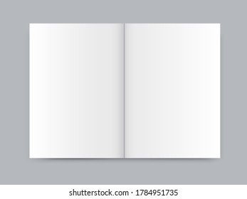 Blank white leflet mock up isolated on gray background realistic vector template