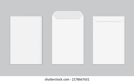 Blank White Letter Paper Envelope. Top View. EPS10 Vector