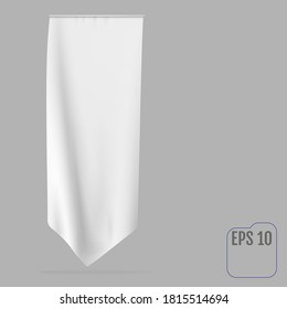 Blank White Long Mockup Pennant Flag