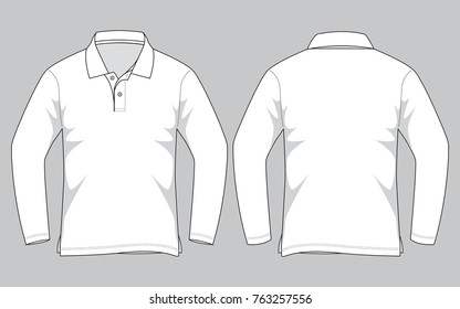 Blank White Long Sleeve Polo Shirt Stock Vector (Royalty Free ...