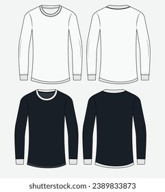 Blank white long sleeve t-shirt  template vector design and t-shirt mock-up design