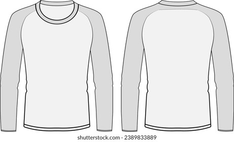 Blank white long sleeve t-shirt  template vector design and t-shirt mock-up design