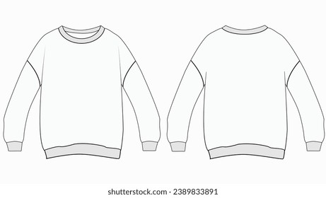 Blank white long sleeve t-shirt  template vector design and t-shirt mock-up design