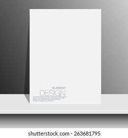 blank white magazines on white shelf with soft shadows and highlights. Vector illustration. EPS10.