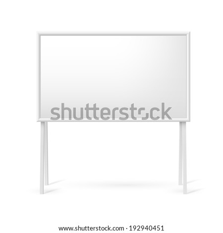 Blank white marker board for business presentations or teaching