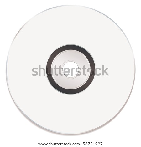 Blank white music compact disc or cd with room for text