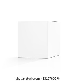 Blank White Napkins Cardboard Box Packaging. EPS10 Vector