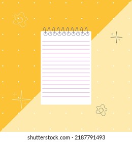 Papel blanco en blanco sobre un fondo colorido
