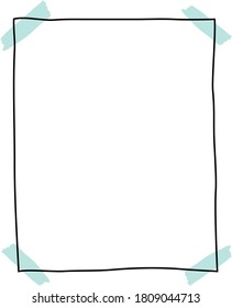 Papel blanco en blanco y en blanco con cinta washi