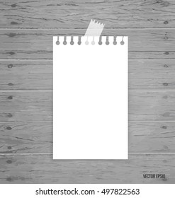Blank white note papers, ready for your message. Vector illustration.