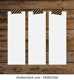 Blank white note papers, ready for your message. Vector illustration.