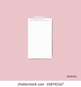 Blank white note papers, ready for your message. Vector illustration.