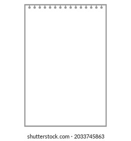 blank white notepad sheet for notes with ring holes