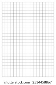 Diseño de papel de cuadrícula blanco en blanco. cuaderno de página de cuadrícula con margen. líneas cuadradas realistas. hojas en blanco de papel alineadas. papel de gráfico negro o gris. fondo de papel de cuaderno