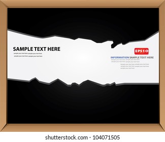 Blank white on blackboard background,Vector