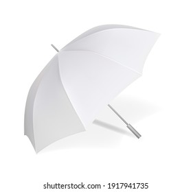 Blank white open umbrella mockup for branding isolated