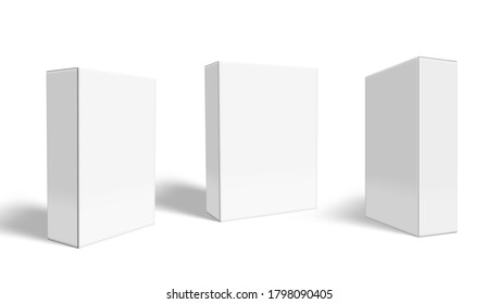 Blank White Package Box Set. EPS10 vector