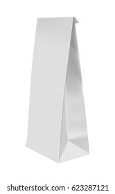 Blank white packaging for sandwich isolated on white background vector illustration. Packaging design element for branding.