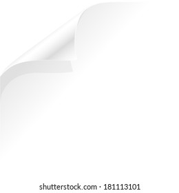 Blank white page curl