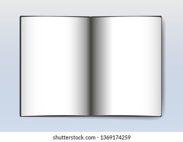 blank white pages open book with shadow