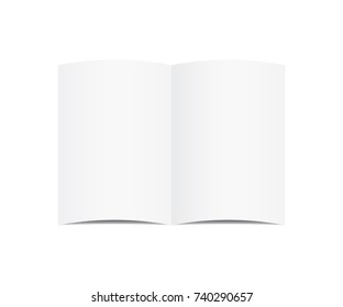 Blank White paper 2 pages opening mockup vector on white background.  