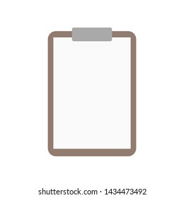 blank white paper attached to clipboard  isolated on white background. vector illustration