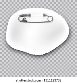 Blank white paper attached with safety pin