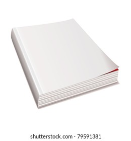 Blank White Paper Back Book With Shadow Spine