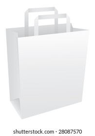 Blank white paper bag