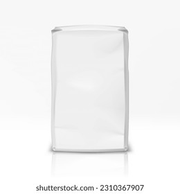 Blank White Paper Bag For Baking Flour Or Powder. EPS10 Vector