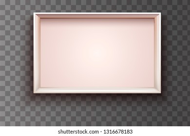 Blank white paper canvas or photo frames isolated on transparent background. Vector illustration