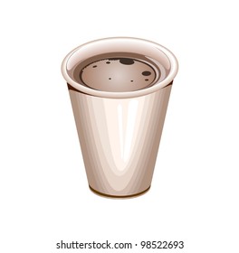a blank white paper coffee cup filled with coffee