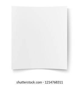 Blank white paper. Empty poster, placard, web banner mockup. Realistic copy space background template, business booklet, document backdrop. Isolated illustration