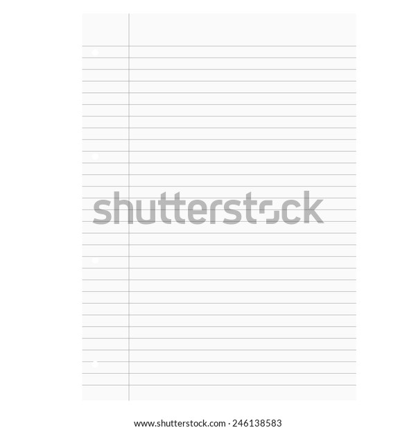 blank white paper lined stock vector royalty free 246138583