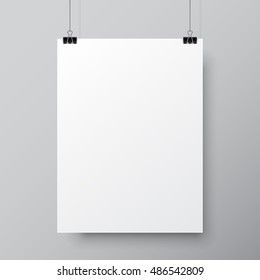 Blank White Paper List Hanging On Stock Vector (Royalty Free) 486542809 ...