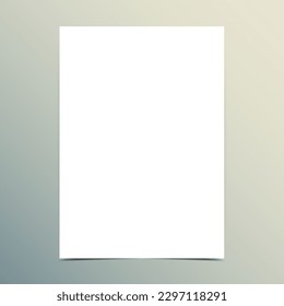 Blank White Paper Mockup. A4 Page Mockup Vector Illustration