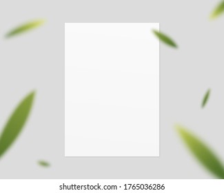 Blank white paper mockup. Mockup of vertical paper. Vector template for branding identity. Realistic vector illustration.