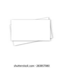 Blank White Paper On White Background. Booklet, Postcard, Flyer, Business Card Or Brochure Mockup. Vector Illustration