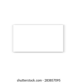 Blank white paper on white background. Booklet, postcard, flyer, business card or brochure mockup. Vector Illustration