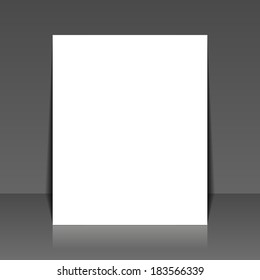 Blank White Paper on Dark Background. Vector