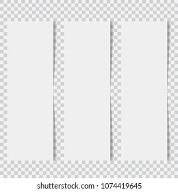 Blank of white paper on transparent background.
