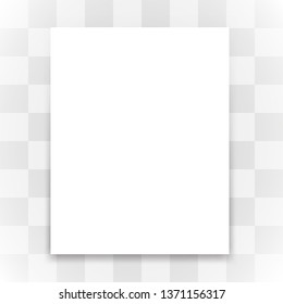 Blank white paper on transparent background. Vector illustration.